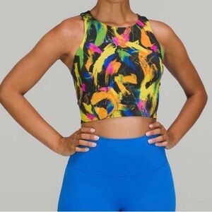 Lululemon invigorate training tank top|Size 6|Undertone Black Multi